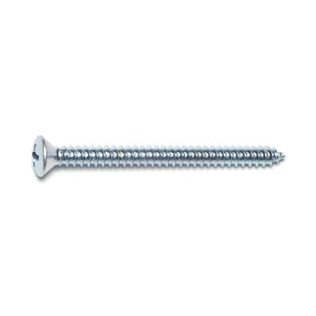 Midwest Fastener Sheet Metal Screw, #8 x 2 in, Zinc Plated Steel Oval Head Phillips Drive, 30 PK 67732